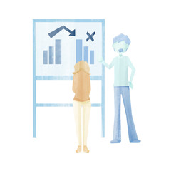 上司に叱られる女性