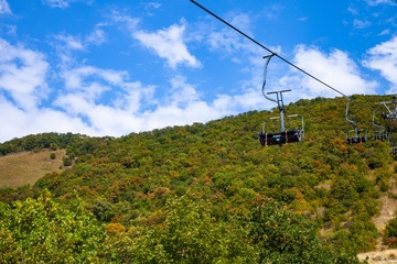 Funicular in the mountains.