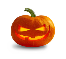 Halloween pumpkin isolated on white background.
