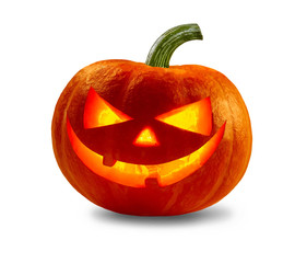 Halloween pumpkin isolated on white background.