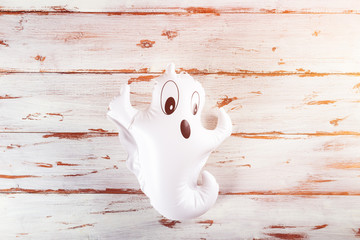 Inflatable white ghost as Halloween party decoration concept