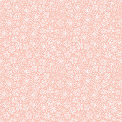 Vector light pink hand drawn flower repeat pattern. Suitable for gift wrap, textile and wallpaper. Suitable for stationary, hoem decor and scrapbooking. Surface pattern design.
