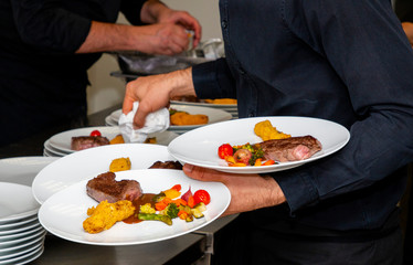 french dish breaded beef with vegetables and potatoes