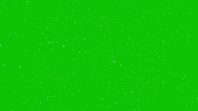 Winter snow falling on a green screen background
