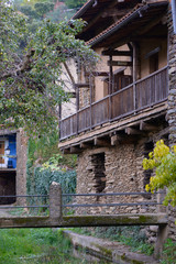 Typical stone houses in Robledillo de Gata in Extremadura, Spain