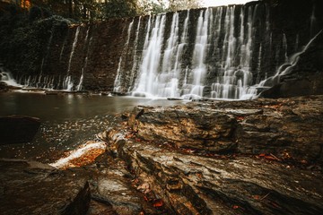 waterfall wall during fall