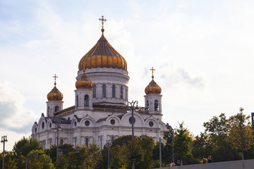 Fototapeta na wymiar Cathedral of Christ the Savior on a clear day against the sky. Moscow. Russia.