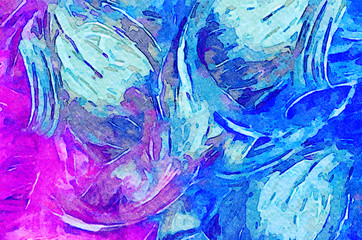 Abstract modern art background. Oil painting on canvas. Watercolor elements mixed fine artwork. Acrylic drawing texture with bright brushstrokes.