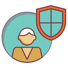 Individual entrepreneur life insurance policy vector icon design