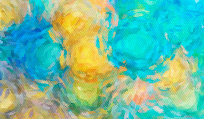 Abstract modern art background. Oil painting on canvas. Watercolor elements mixed fine artwork. Acrylic drawing texture with bright brushstrokes.