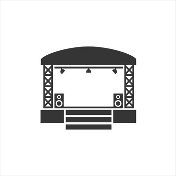 Concert stage icon on white. Vector