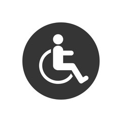 Disabled icon vector. wheel chair symbol