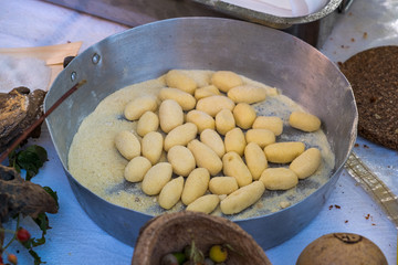 Typical Sardinian fried cheese made with 