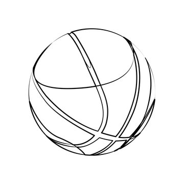 basketball ball contour vector illustration