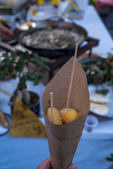 Typical Sardinian fried cheese made with 