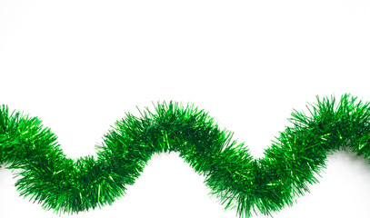 Decorations during the festival, celebration, parties, happy birthday, birthday, Christmas, New Year, Songkran, other festivals, etc. Pine green, white background