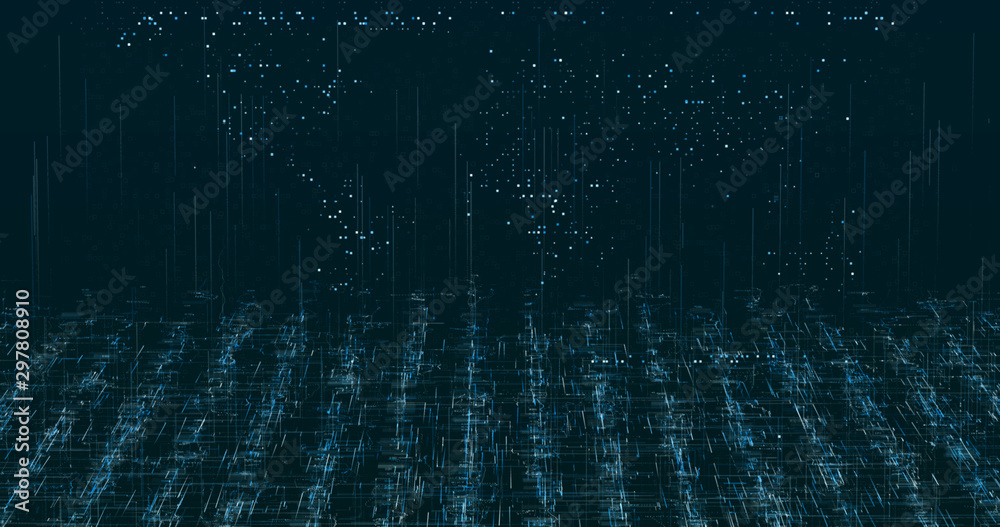 Wall mural abstract grid shape background. 3d rendering