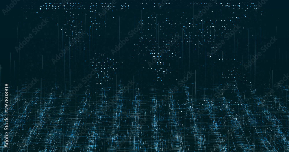 Wall mural abstract grid shape background. 3d rendering