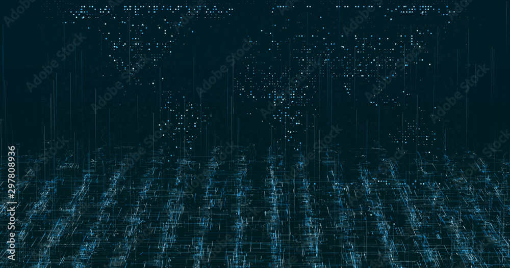 Wall mural abstract grid shape background. 3d rendering