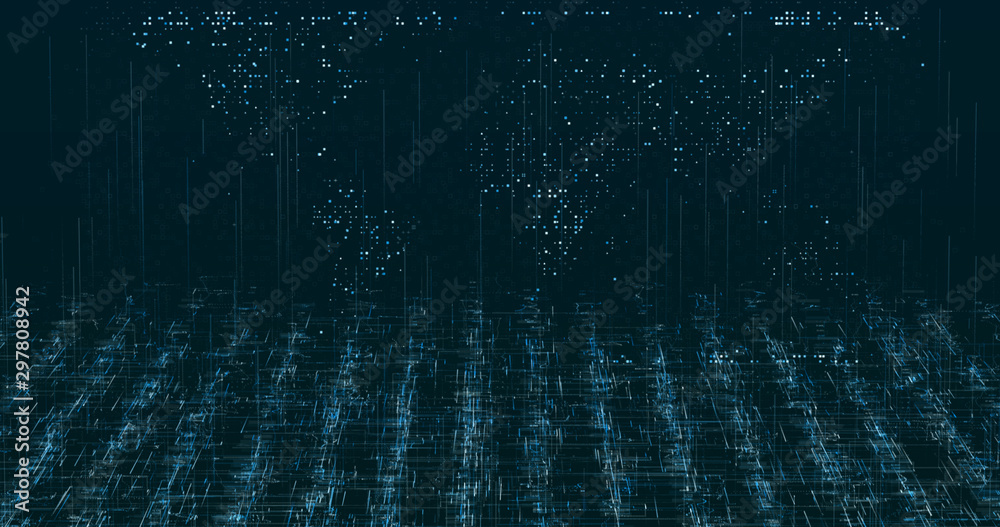 Wall mural abstract grid shape background. 3d rendering