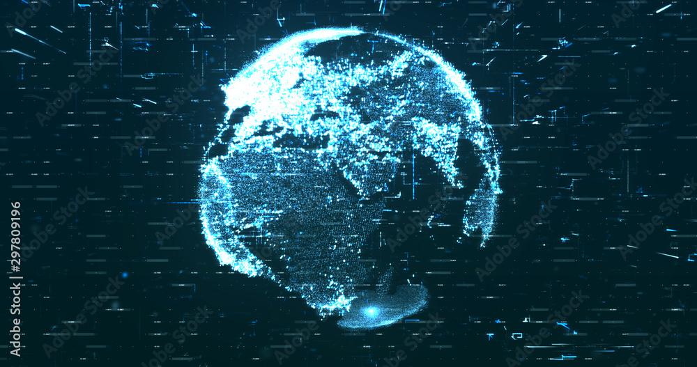 Poster digital space world 3d data earth background