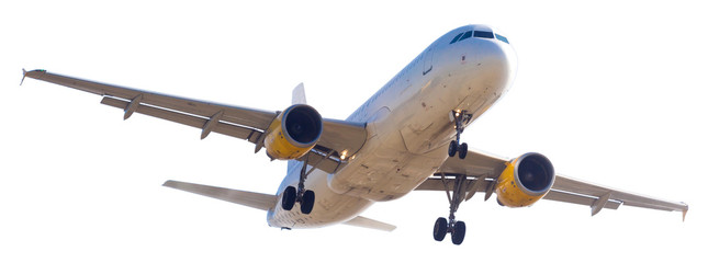 modern airplane on isolated white background