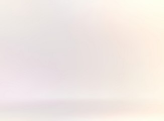 3d abstract cool background. Subtle studio illustration. Light wall and floor blurred texture. White room interior. Pastel blank backdrop.