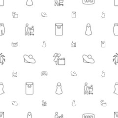 lady icons pattern seamless white background