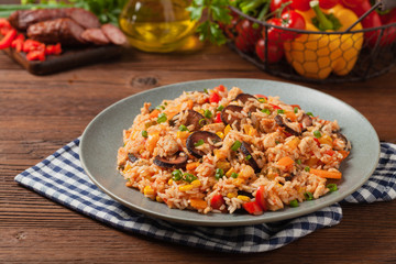 Traditional jambalaya.