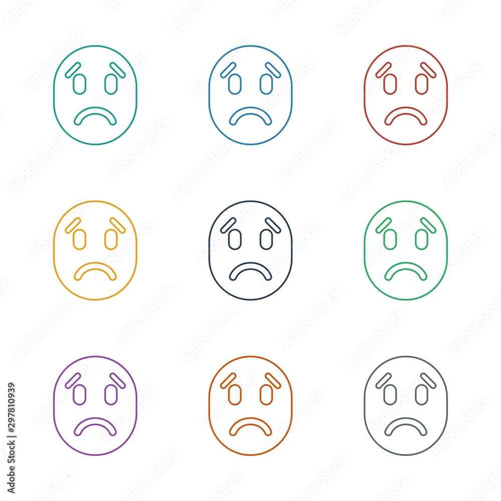 Canvas Prints sad emot icon white background