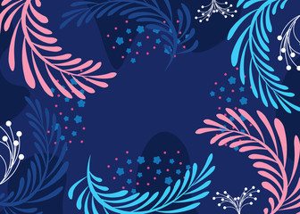 Plakat Abstract vector floral leaves background