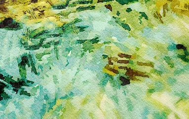 Abstract oil painting texture background. Wall art. Stock. Impressionism and expressionism mixed media style. Colored backdrop. Chaotic strokes and splashes. Hand drawn abstraction. Watercolor element