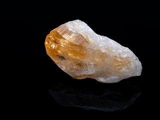 Citrine gemstone. Beautiful natural crystal gemstone. Macro shot.