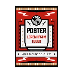 COLORED PROPAGANDA POSTER DESIGN TEMPLATE