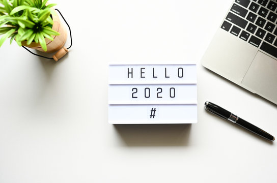 HELLO 2020 Business Concept ,minimal style