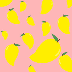 Mango on pastel pink background