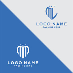 Logo design Inspiration for companies from the initial letters logo ML,MM icon	