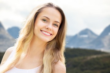 Beautiful woman with a whiten perfect smile