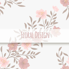 Floral yellow pattern with flowers and leaves