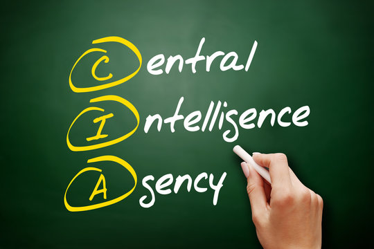 CIA - Central Intelligence Agency acronym, concept on blackboard