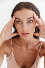 Fototapeta premium Portrait of a beautiful sensual young brunette woman