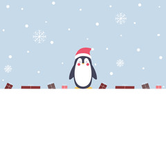 Weihnachtskarte - Weihnachtspinguin