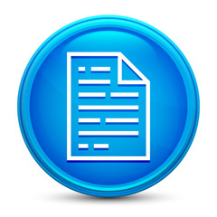 Page icon glass shiny blue round button isolated design vector illustration