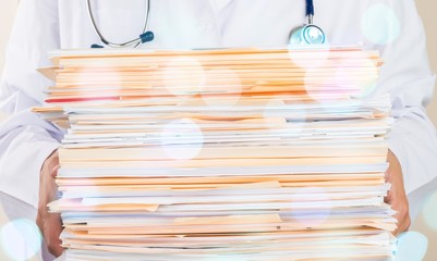 Paperwork doctor medical doctor healthcare worker isolated stack medical