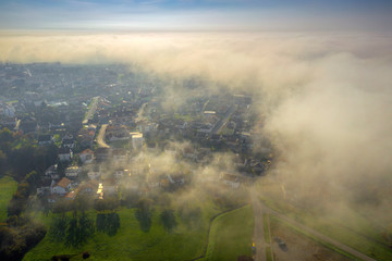 Bjelovar over clouds from above 