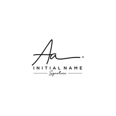 Letter AA Signature Logo Template Vector