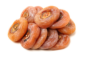 dried persimmon on white background 