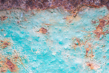 Old blue wall with rust texture