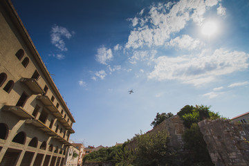 Small aircraft in the sky