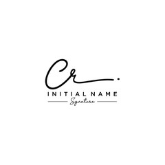 Letter CR Signature Logo Template Vector